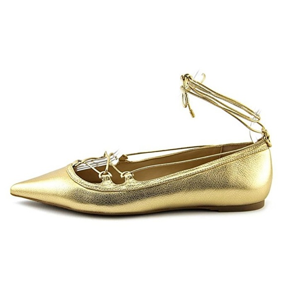 Michael Kors Tabby Gold Metallic Ballet Flats - Picture 2 of 5
